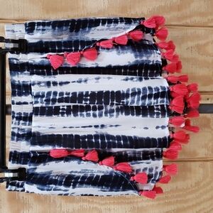 Dizzy Lissy Tie Dyed Tassel Elastic Waist Shorts Size M